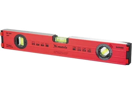 Уровень алюминиевый 400 мм фрезерованный 3 глазка усиленный MTX 344049 купить в Ханты-Мансийске