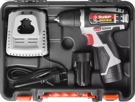 Дрель-шуруповерт ЗУБР "МАСТЕР", Литий-ион, 2 скорости, реверс, 12В, 1.5 А/ч, 10 мм, 0-360 / 0-1400 об/мин, 2 АКБ, БЗУ, блокировка шпинделя ДА-12-2-Ли КНМ1 купить в Ханты-Мансийске