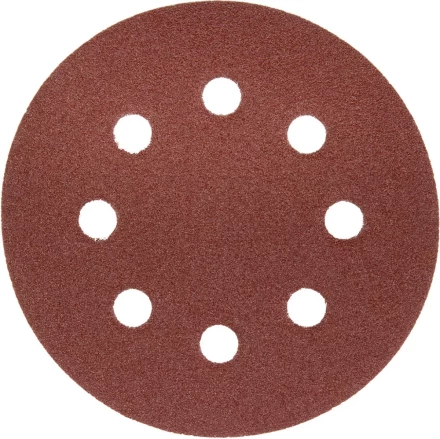 Круг шлифовальный ЗУБР &quot;МАСТЕР&quot; универсальный, из абразивной бумаги на велкро основе, 8 отверстий, Р80, 125мм, 5шт 35562-125-080 купить в Ханты-Мансийске