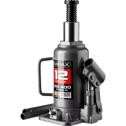 Домкрат гидравлический бутылочный, 12т, 210-400 мм, MIRAX 43260-12 43260-12 купить в Ханты-Мансийске