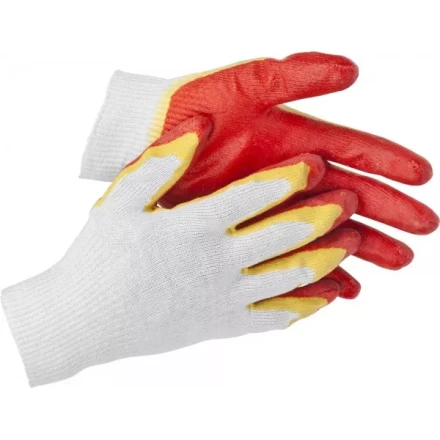 Перчатки STAYER "МASTER" трикотажные, двойная обливная ладонь из латекса, х/б, 13 класс, L-XL 11409-XL купить в Ханты-Мансийске