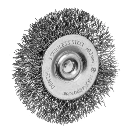 Набор щеток для дрели, 1 Плоская 50мм, 2 Чашки 25-50мм, шпилька, нерж. вит. проволока Denzel 74491 купить в Ханты-Мансийске
