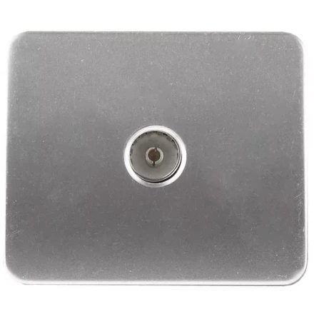Розетка СВЕТОЗАР "ГАММА" телевизионная, без вставки и рамки, цвет светло-серый металлик SV-54115-SM купить в Ханты-Мансийске