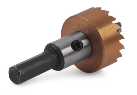 HSS-TiN коронка MESSER  27мм с центр. сверлом и толкающей пружиной для  лист. материала  до 2 мм ц/х купить в Ханты-Мансийске