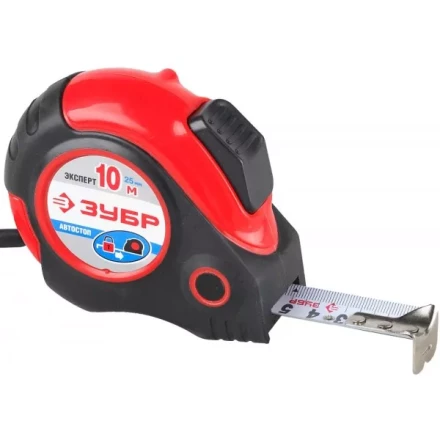 Рулетка ЗУБР &quot;ЭКСПЕРТ&quot;, двухкомпонентный корпус, автостоп, 10м/25мм 34057-10-25_z02 купить в Ханты-Мансийске
