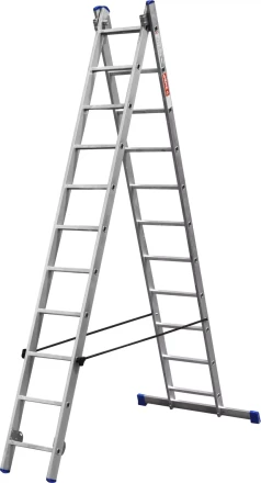 Лестница ЗУБР универсальная, двухсекционная со стабилизатором, 11 ступеней 38821-11 купить в Ханты-Мансийске