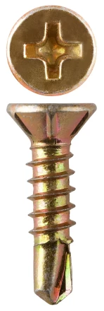 Саморезы ЗУБР &quot;МАСТЕР&quot; со сверлом для оконного профиля, жёлтопассивированные, 3.9x13мм, 1100шт 4-300231-39-013 купить в Ханты-Мансийске