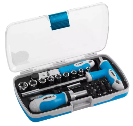 Набор ЗУБР Отвертка &quot;ЭКСПЕРТ&quot; реверс.с насадками, 2-хкомпон. ручка,битодерж. с Т-образ. ручкой, в пласт. боксе, 30 пред 25286-H30 купить в Ханты-Мансийске