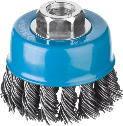 ЗУБР "ПРОФЕССИОНАЛ". Щетка чашечная для УШМ, плетеные пучки стальной проволоки 0,8мм, 65ммхМ14 35277-065_z02 купить в Ханты-Мансийске