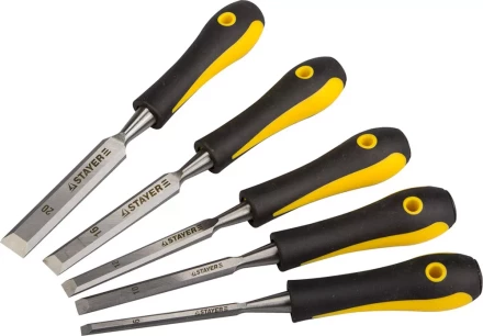 Набор стамесок с двухкомпонентными ручками, 6/10/12/16/20мм, 5шт, STAYER Profi 18205-H5 купить в Ханты-Мансийске