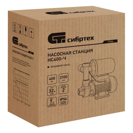 Насосная станция Сибртех НС400-Ч, 400 Вт, напор 32 м, 2100 л/ч, ресивер 2 л 97246 купить в Ханты-Мансийске