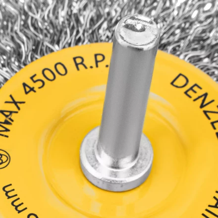 Щетка для дрели, 75 мм, Плоская, со шпилькой, нержавеющая витая проволока Denzel 744603 купить в Ханты-Мансийске