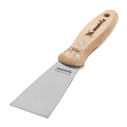 Шпательная лопатка из нержавеющей стали, 50 мм, буковая рукоятка, EFP Matrix 85611 купить в Ханты-Мансийске