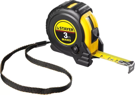 Рулетка STAYER "PROFI" "MARS", обрезиненный корпус, утолщенное полотно, 3мх16мм 34131-03_z01 купить в Ханты-Мансийске