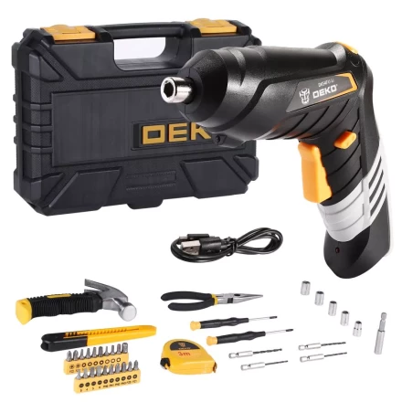 Отвертка аккумуляторная DEKO DKS4FU-Li в кейсе+ набор инструментов 36 предметов, 063-4152 купить в Ханты-Мансийске