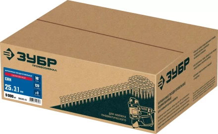 ЗУБР CRN 25 х 3.1 мм, барабанные гвозди кровельные оцинкованные, 9000 шт (305385-25) купить в Ханты-Мансийске