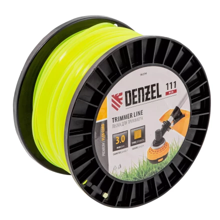 Леска для триммера квадрат Denzel, 3,0мм х 111м, на DIN катушке FLEX CORD, 96294 купить в Ханты-Мансийске