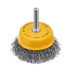 Щетка для дрели, 65 мм, Чашка, со шпилькой , нержавеющая витая проволока Denzel 744613 купить в Ханты-Мансийске