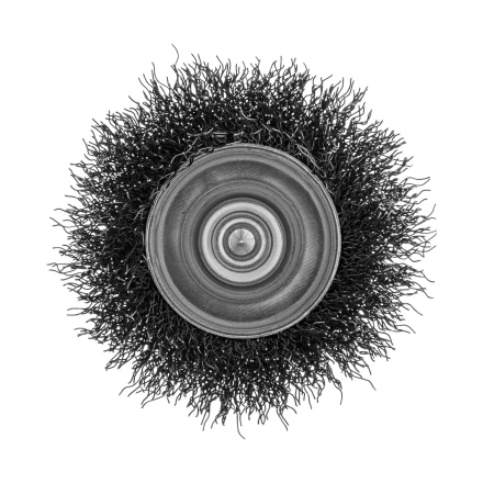 Щетка для дрели, 65 мм, Чашка, со шпилькой , нержавеющая витая проволока Denzel 744613 купить в Ханты-Мансийске