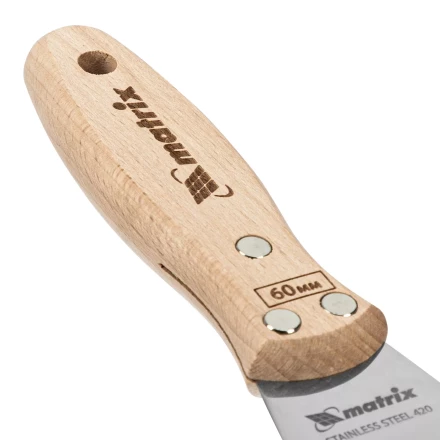 Шпательная лопатка из нержавеющей стали, 60 мм, буковая рукоятка, EFP Matrix 85613 купить в Ханты-Мансийске