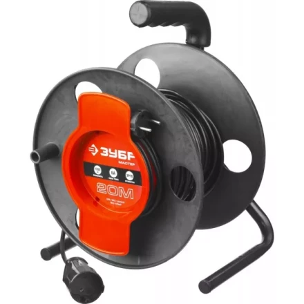 Удлинитель ЗУБР &quot;МАСТЕР&quot; на катушке, ПВС 2х0,75кв мм, 1 гнездо, макс мощн 1300Вт, 20м 55075-20 купить в Ханты-Мансийске