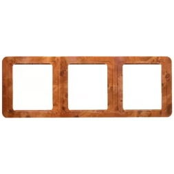 Панель СВЕТОЗАР "ГАММА" накладная, вертикальная, цвет орех, 3 гнезда SV-54149-N