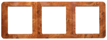 Панель СВЕТОЗАР &quot;ГАММА&quot; накладная, вертикальная, цвет орех, 3 гнезда SV-54149-N купить в Ханты-Мансийске