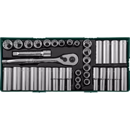 Набор головок торцевых стандарных 12гранных и глубоких 6гранных дюймовых 38предметов ложемент Jonnesway S05H4238SP 49080 купить в Ханты-Мансийске