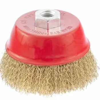 Щетка для УШМ 75 мм М14 чашка латунированная витая проволока MATRIX 74604 купить в Ханты-Мансийске