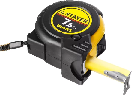 Рулетка STAYER &quot;PROFI&quot; &quot;MARS&quot;, обрезиненный корпус, утолщенное полотно, 7,5мх25мм 34131-075_z01 купить в Ханты-Мансийске