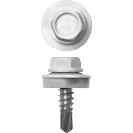 Саморезы СКМ кровельные, RAL 9003 белый, 19 x 5.5 мм, 500 шт, для металлических конструкций, ЗУБР 4-300315-55-019-9003 купить в Ханты-Мансийске