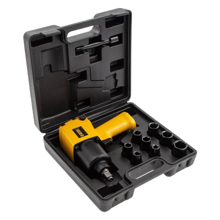 Ударный пневмогайковерт IW860+набор головок, 1/2", 7000 об/мин, 868 Нм Denzel 57473 купить в Ханты-Мансийске