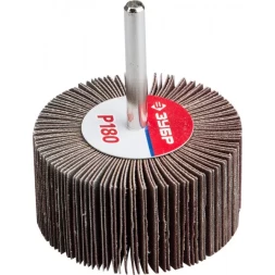 Круг шлифовальный ЗУБР "МАСТЕР" веерный лепестковый, на шпильке, тип КЛО, зерно-электрокорунд нормальный, P180, 30х60мм 36602-180