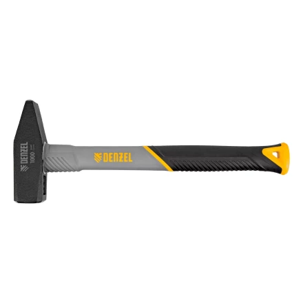 Молоток слесарный, 1000 г Denzel, кованый, фибергласовая рукоятка c TPR покрытием 10490 купить в Ханты-Мансийске