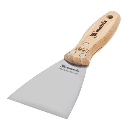 Шпательная лопатка из нержавеющей стали, 80 мм, буковая рукоятка, EFP Matrix 85615 купить в Ханты-Мансийске