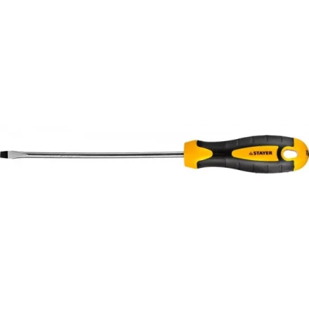 Отвертка STAYER &quot;MASTER&quot; &quot;ТECHNO&quot;, двухкомпонентная рукоятка, магнитный наконечник, Cr-V, SL5,0x150мм 2507-05-15_z02 купить в Ханты-Мансийске