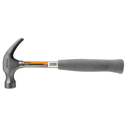 Молоток-гвоздодер с металлической обрезиненной рукояткой  0,45 кг  Кратон 2 15 01 009 купить в Ханты-Мансийске