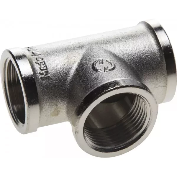 Тройник GENERAL FITTINGS никелированная латунь, г/г/г, 1/2" 51052-1/2 купить в Ханты-Мансийске