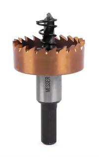 HSS-TiN коронка MESSER 32мм с центр. сверлом и толкающей пружиной для лист. материала до 2 мм ц/х