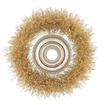 Щетка для УШМ, 100 мм, М14, "чашка", латунированная витая проволока  MATRIX 74605 купить в Ханты-Мансийске