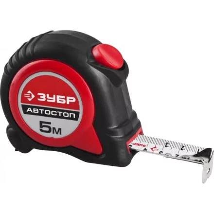 Рулетка ЗУБР "МАСТЕР", двухкомпонентный корпус, автостоп, 5м/25мм 34052-05-25 купить в Ханты-Мансийске