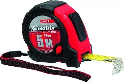 Рулетка Status magnet fixation 5 м х 25 мм обрезиненный корпус зацеп с магнитом  MATRIX 31029 купить в Ханты-Мансийске