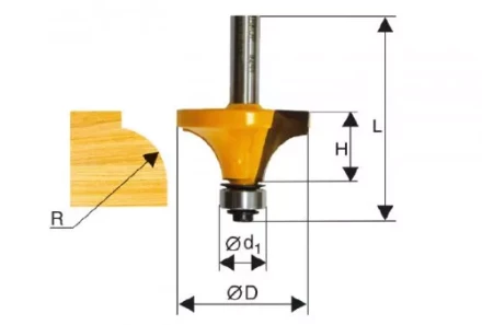 Фреза кром. калевочная ф17,5х8мм R2,4мм хв. 8мм Энкор 46231 купить в Ханты-Мансийске