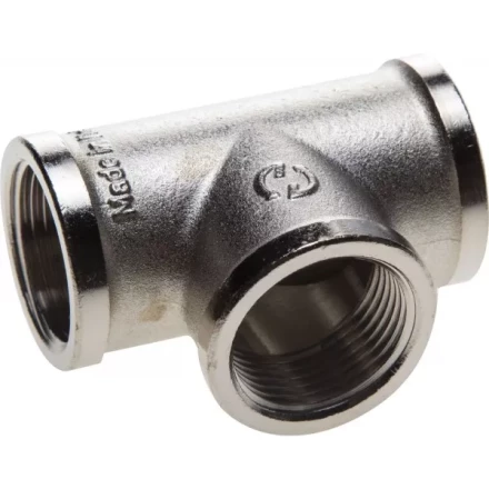 Тройник GENERAL FITTINGS никелированная латунь, г/г/г, 3/4&quot; 51052-3/4 купить в Ханты-Мансийске