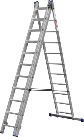 Лестница ЗУБР универсальная, трехсекционная со стабилизатором, 11 ступеней 38831-11 купить в Ханты-Мансийске