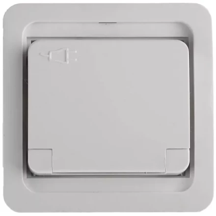 Розетка СВЕТОЗАР "ГАММА" одинарная с крышкой, с заземлением, цвет белый,16А/~250В SV-54110-W купить в Ханты-Мансийске