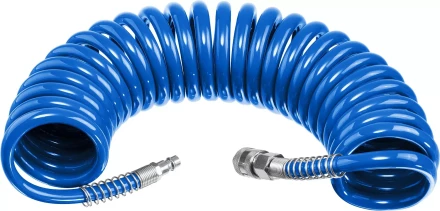 ЗУБР 5 м, 8 х 12 мм, 15 бар, воздушный спиральный шланг с фитингами рапид, Профессионал (6472-05) купить в Ханты-Мансийске