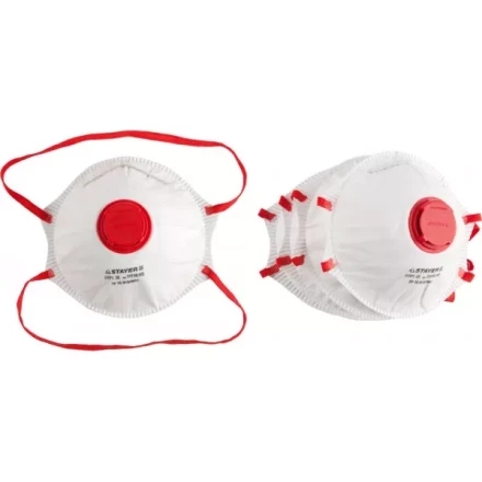 Полумаска фильтрующая STAYER &quot;PROFI&quot; коническая, с клапаном, многослойная, класс защиты FFP1, 5шт 11110-H5 купить в Ханты-Мансийске