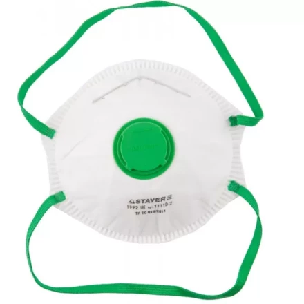 Полумаска фильтрующая STAYER &quot;PROFI&quot; коническая, с клапаном, многослойная, класс защиты FFP2 11110-2 купить в Ханты-Мансийске