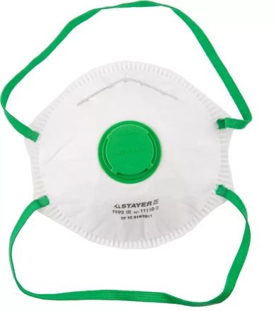Полумаска фильтрующая STAYER &quot;PROFI&quot; коническая, с клапаном, многослойная, класс защиты FFP2 11110-2 купить в Ханты-Мансийске